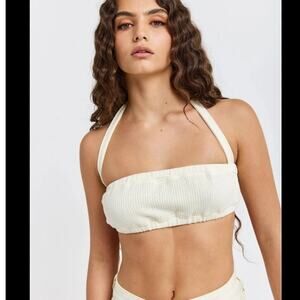 We Wore What Halter Bra Size Medium Cream